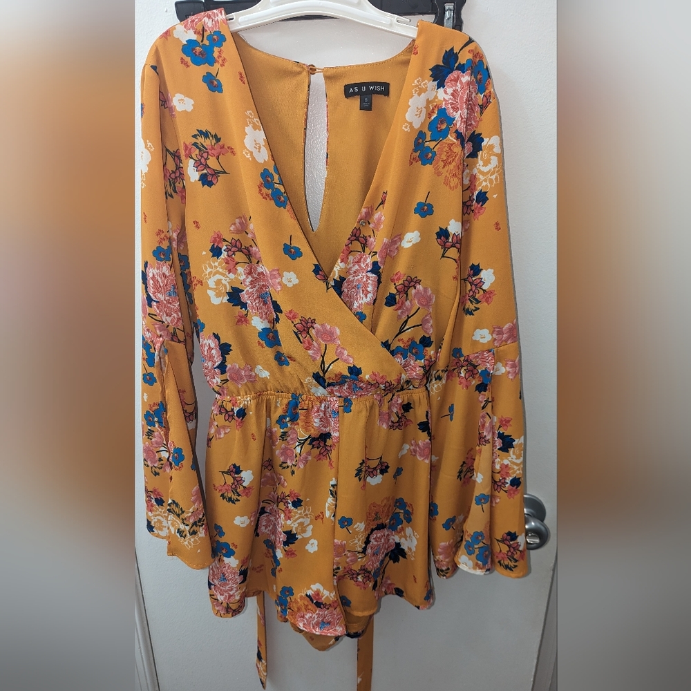 Yellow floral romper